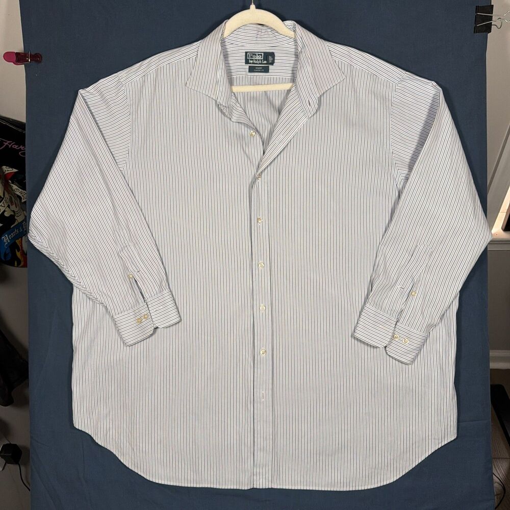 Polo Ralph Lauren Regent Classic Fit Striped Dress Shirt Men 20 34/35 BIG